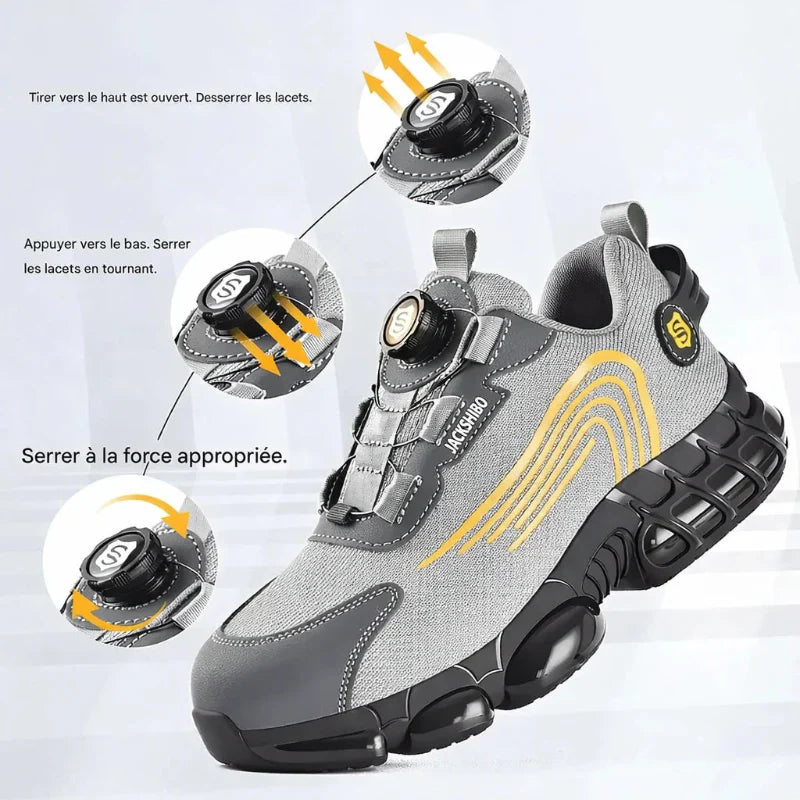 Chaussures de Sécurité avec Lacet à Bouton Rotatif