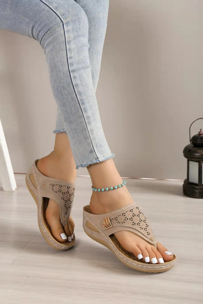 SOLENA™ - Sandales compensées confortables en cuir pour femmes – Élégance et bien-être garantis