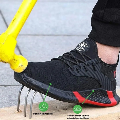 Chaussures de sécurité homme basket respirante embout acier